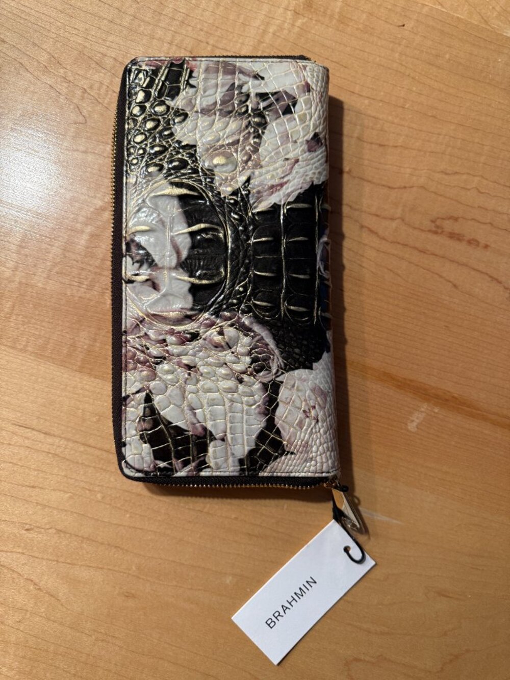 Brahmin Skyler Eden Melbourne Floral Travel Wallet Wristlet Leather NEW WITH TAG